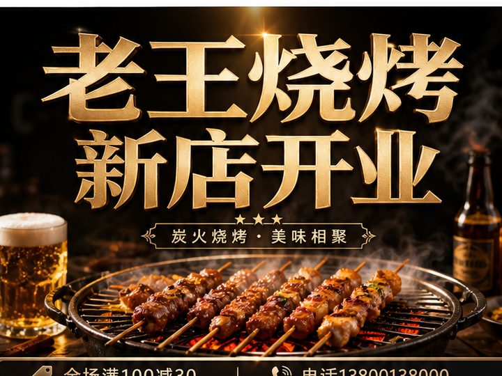 餐饮促销海报 · 平台真实生成样片